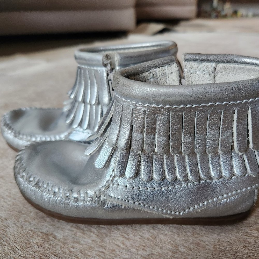 Minnetonka silver boots